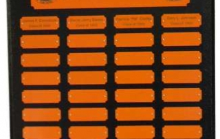 Custom Black Plaque with Orange Plates